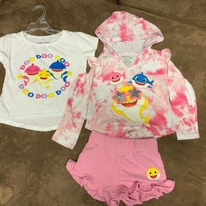 Toddler girl baby shark outfit